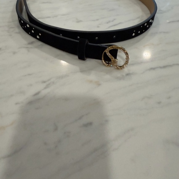 St. John Vintage Black Studded Skinny Belt - small / medium main image 6